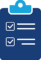 submission-form-icon Blue clipboard with two checked items and lines representing completed tasks.